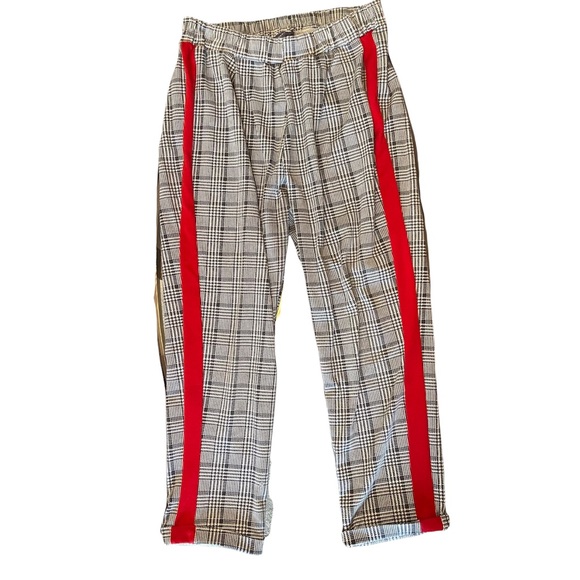 Primark Pants - Primark Plaid Tartan Contrast Striped Tape Side Pants Trousers